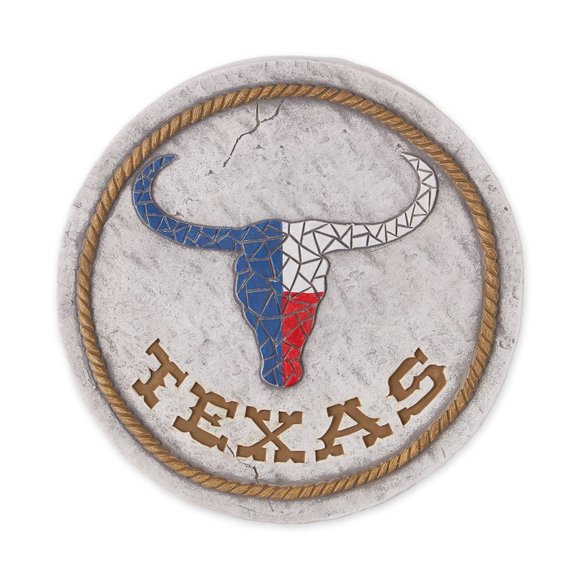 Texas Longhorn Cement Stepping Stone - Picture 1 of 4